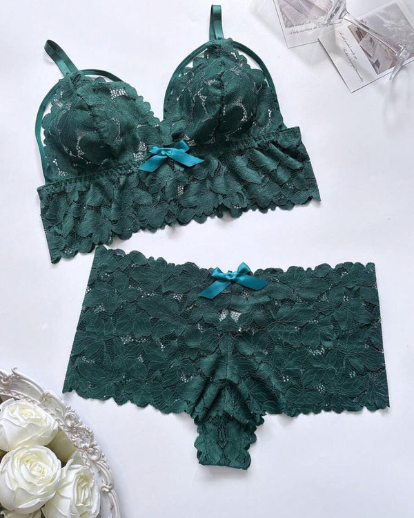 Plus Size Lace Lingerie Set - 2-Piece Sexy Sleepwear for Curves