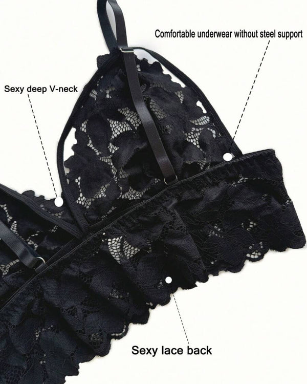 Plus Size Lace Lingerie Set - 2-Piece Sexy Sleepwear for Curves