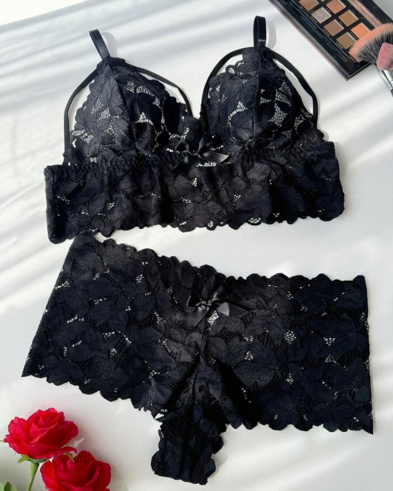 Plus Size Lace Lingerie Set - 2-Piece Sexy Sleepwear for Curves