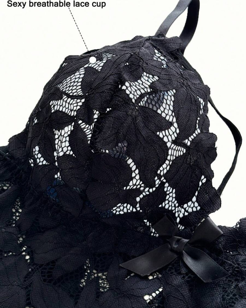 Plus Size Lace Lingerie Set - 2-Piece Sexy Sleepwear for Curves