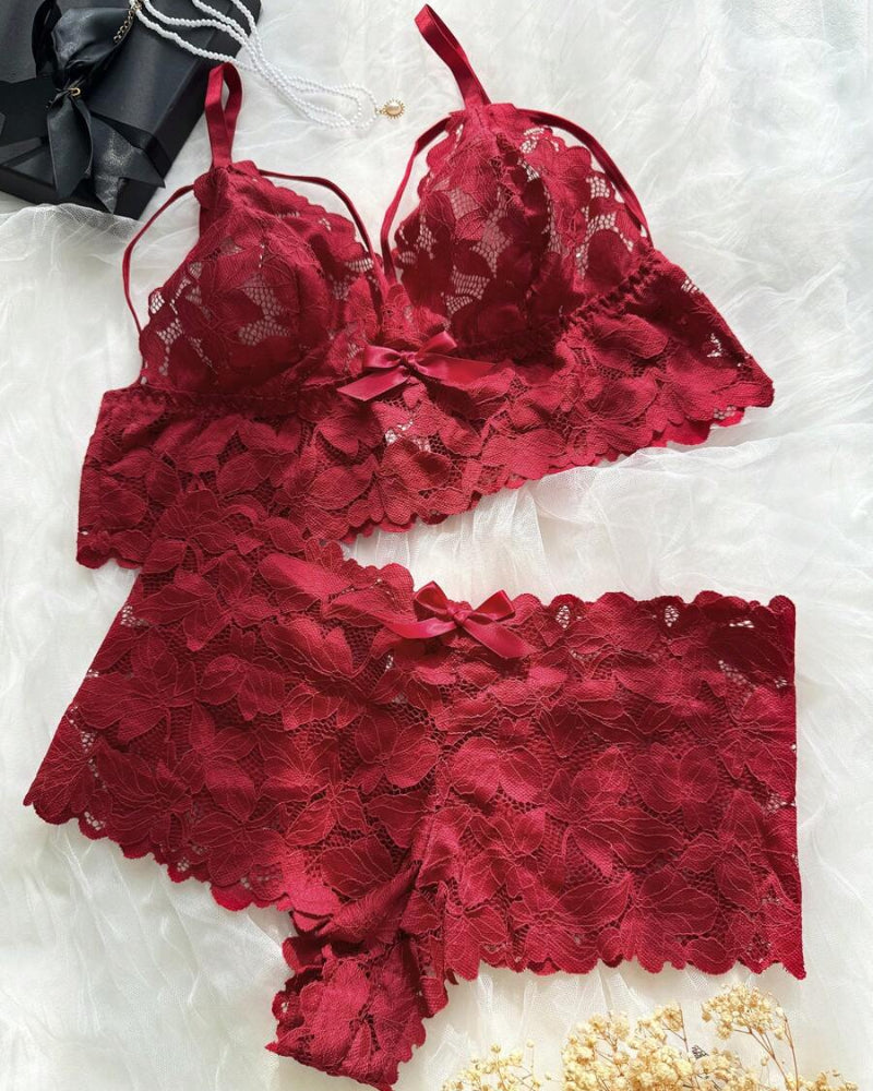Plus Size Lace Lingerie Set - 2-Piece Sexy Sleepwear for Curves