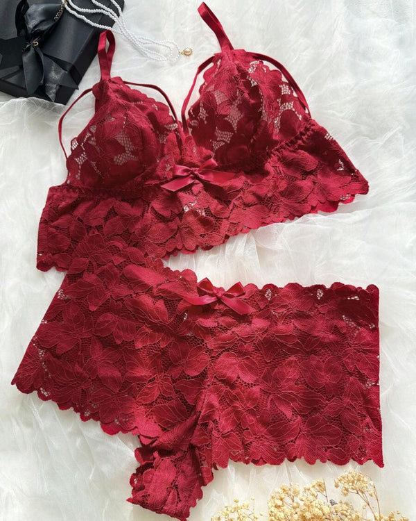 Plus Size Lace Lingerie Set - 2-Piece Sexy Sleepwear for Curves