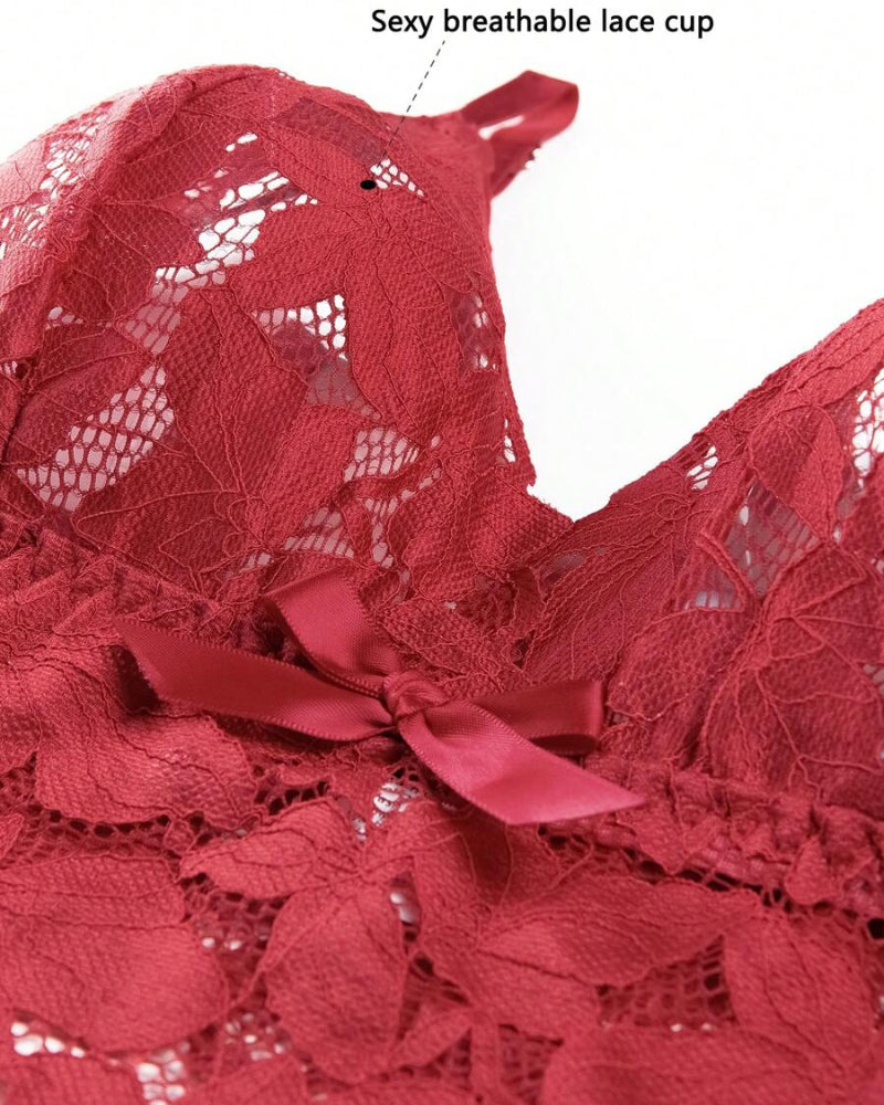 Plus Size Lace Lingerie Set - 2-Piece Sexy Sleepwear for Curves