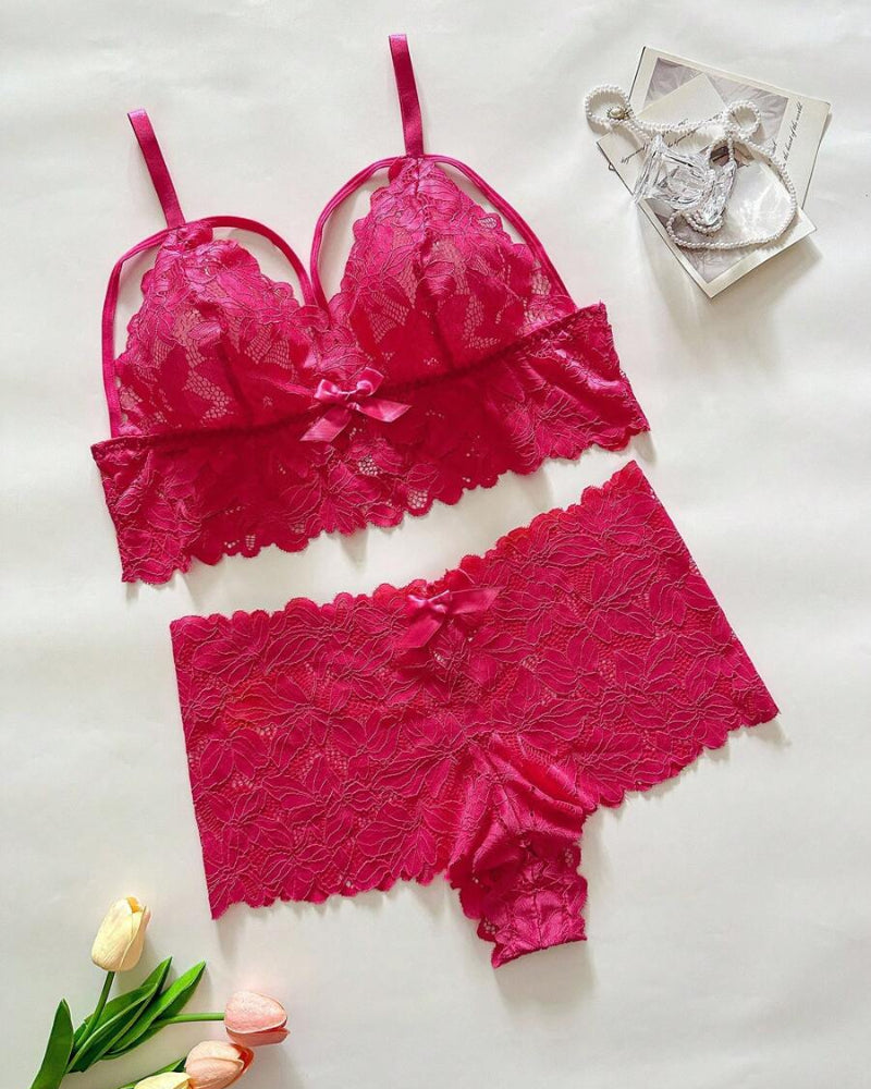 Plus Size Lace Lingerie Set - 2-Piece Sexy Sleepwear for Curves