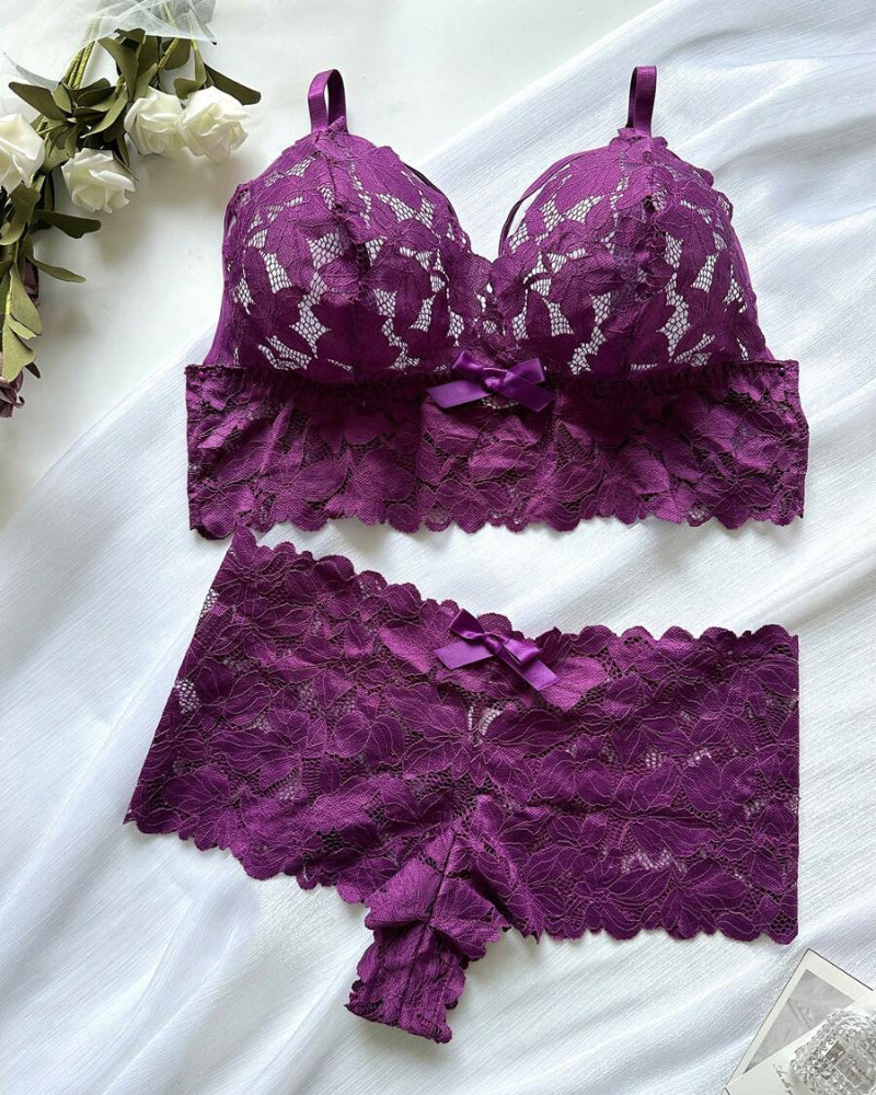 Plus Size Lace Lingerie Set - 2-Piece Sexy Sleepwear for Curves