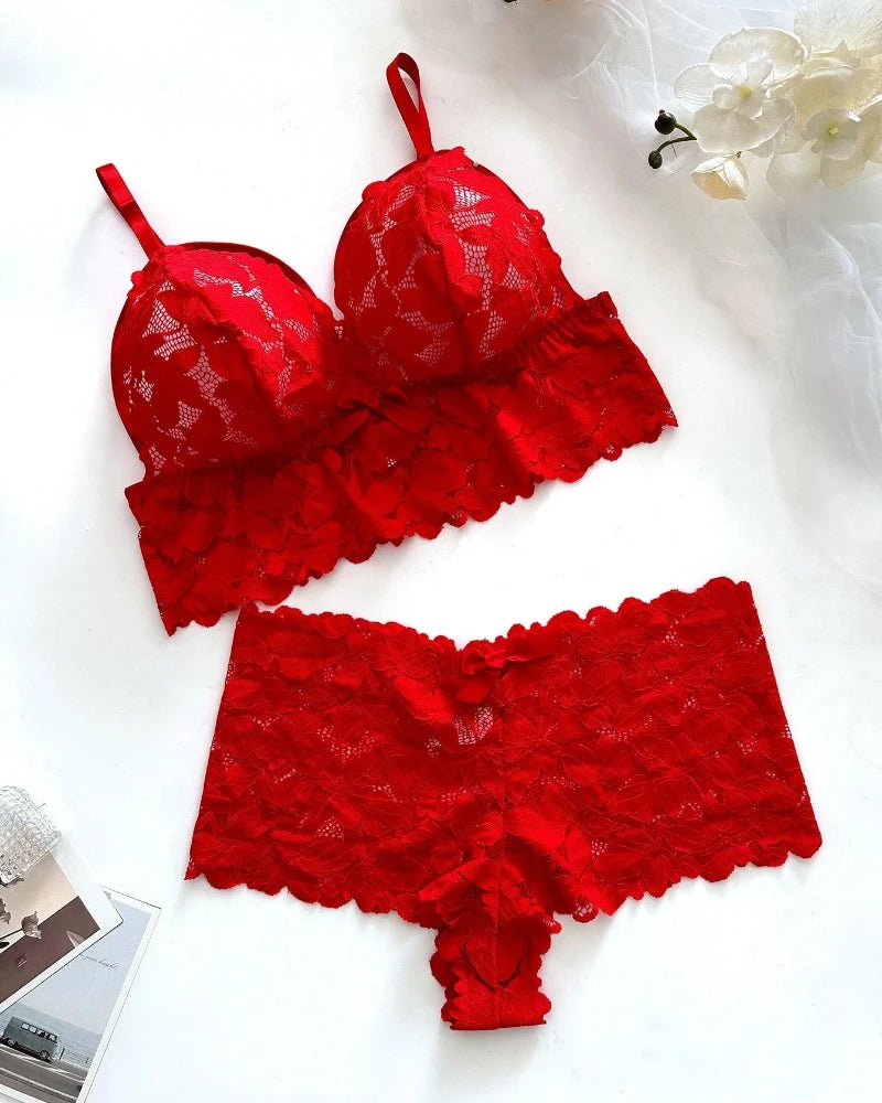 Plus Size Lace Lingerie Set - 2-Piece Sexy Sleepwear for Curves