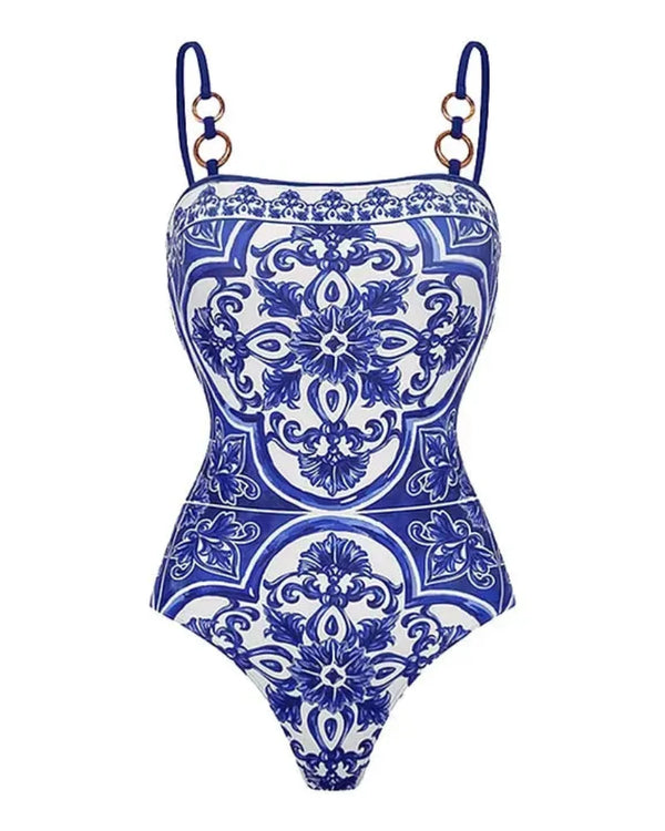 Women’s Print Swimsuit & Skirt Set