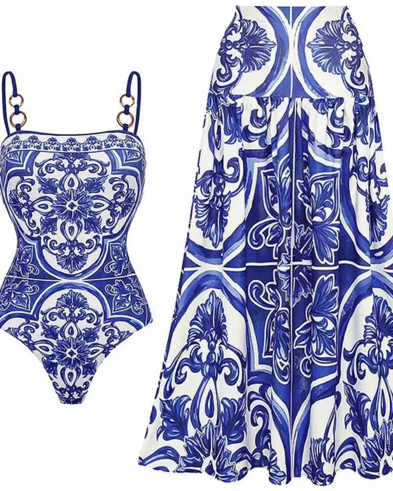Women’s Print Swimsuit & Skirt Set Main image