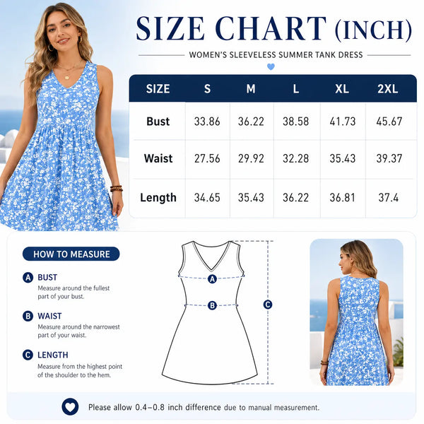 Effortless Summer V-Neck Tank Sundress with Pockets — Your Casual Beach Day Dress