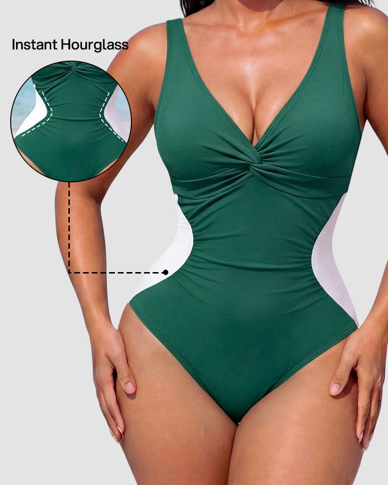 Hourglass™ Ruched Twist Front Slimming One-Piece Swimsuit Secondary image