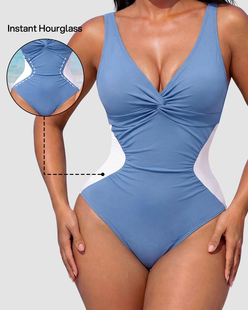 Hourglass™ Ruched Twist Front Slimming One-Piece Swimsuit