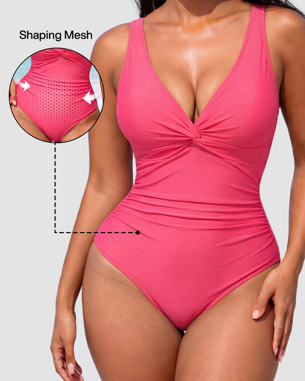 Hourglass™ Ruched Twist Front Slimming One-Piece Swimsuit