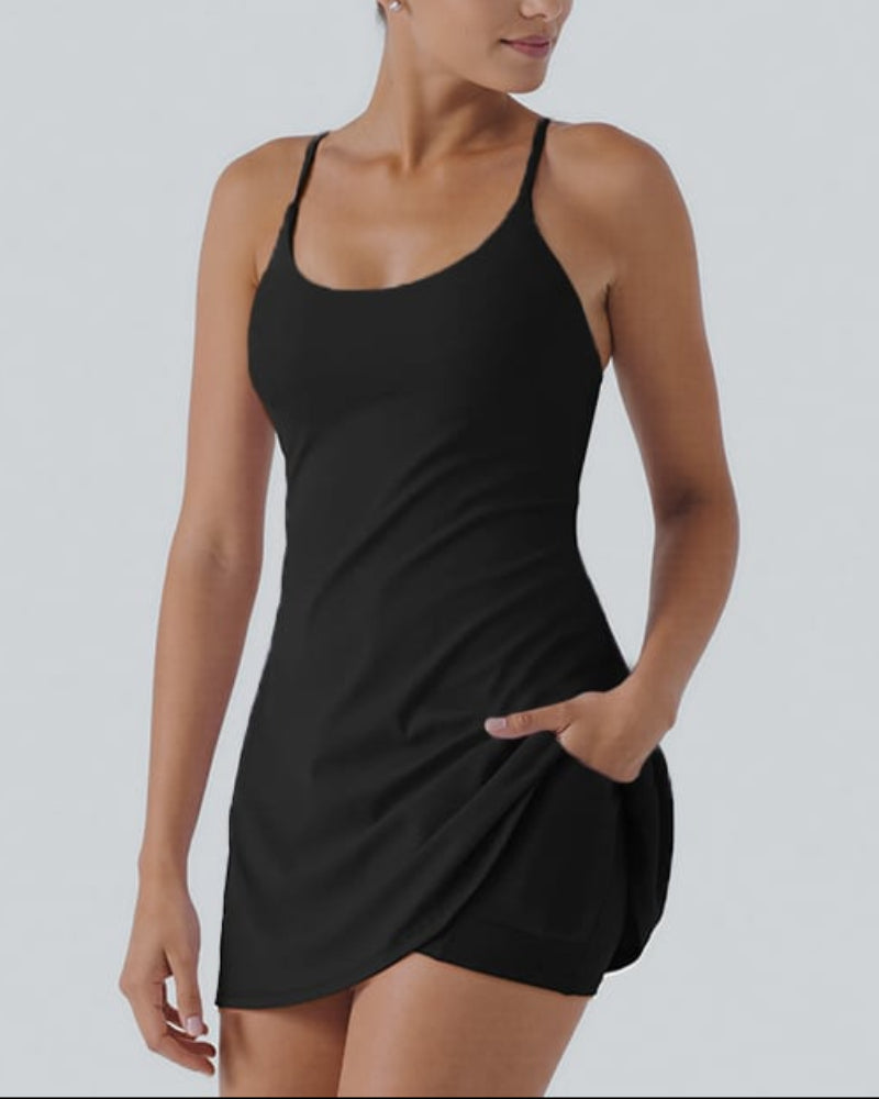 Cloudful™ 2-in-1 Backless Flare Dress – Effortless Style, Easy-Peezy Edition