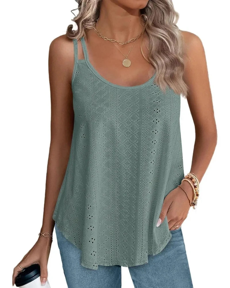 Women's Peplum Tank Tops - Sleeveless V-Neck, Stretchy Babydoll Tops for Summer