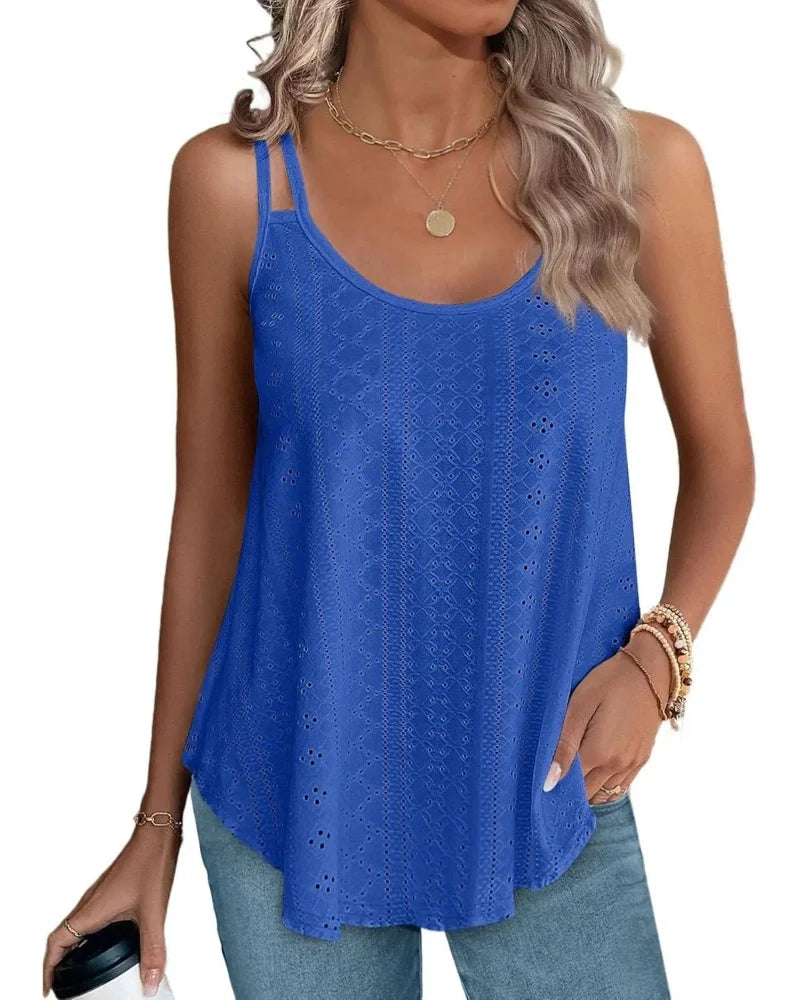Women's Peplum Tank Tops - Sleeveless V-Neck, Stretchy Babydoll Tops for Summer