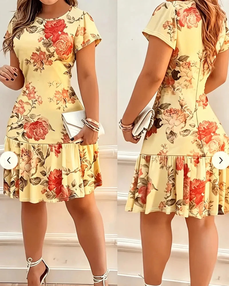 Women's Casual Printed Stretch Dress - Stylish Summer Everyday Wear Secondary image