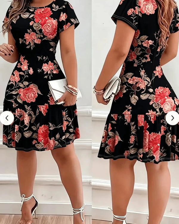 Women's Casual Printed Stretch Dress - Stylish Summer Everyday Wear