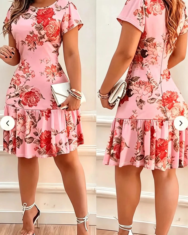 Women's Casual Printed Stretch Dress - Stylish Summer Everyday Wear
