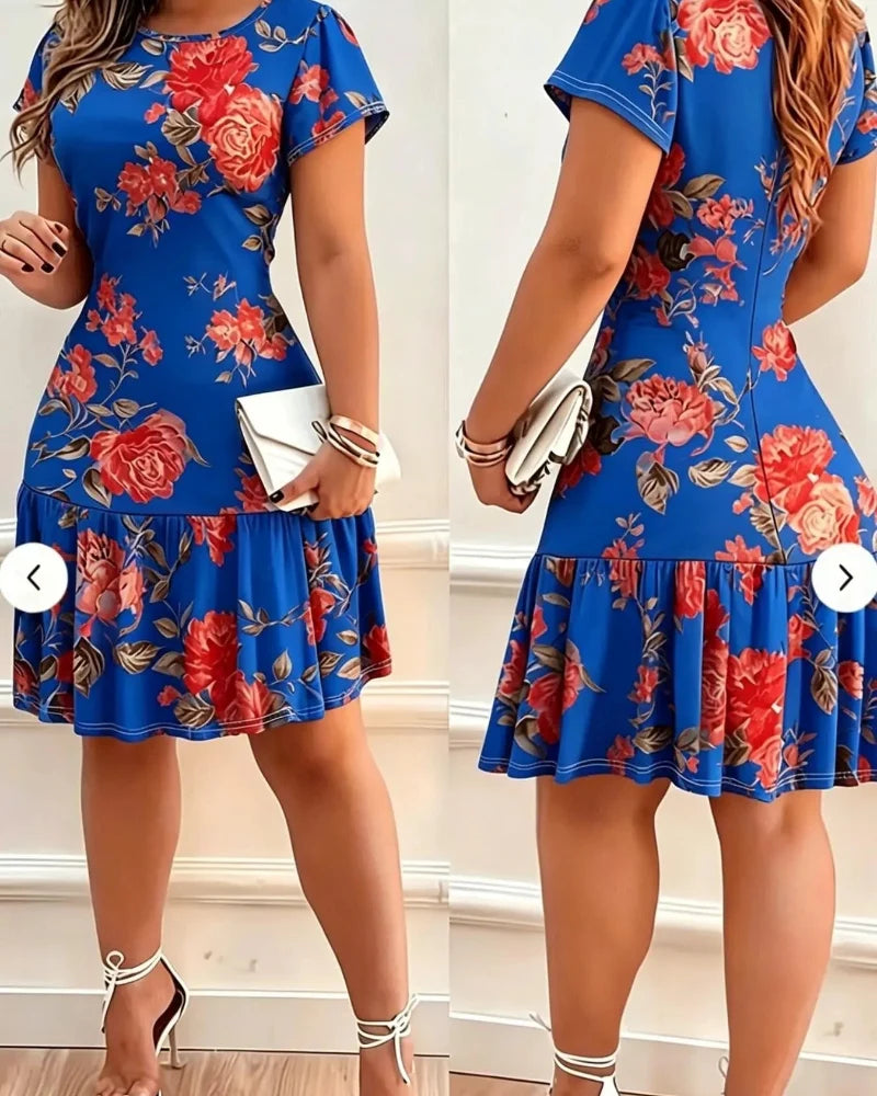 Women's Casual Printed Stretch Dress - Stylish Summer Everyday Wear