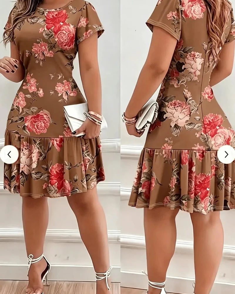 Women's Casual Printed Stretch Dress - Stylish Summer Everyday Wear