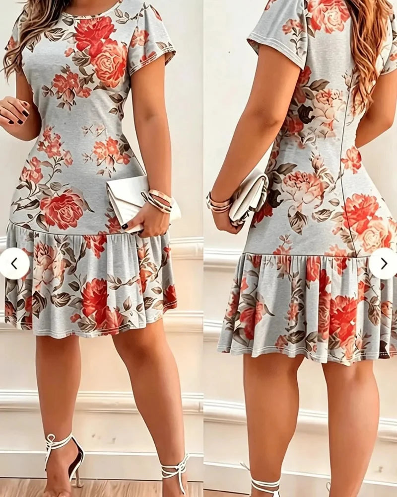 Women's Casual Printed Stretch Dress - Stylish Summer Everyday Wear