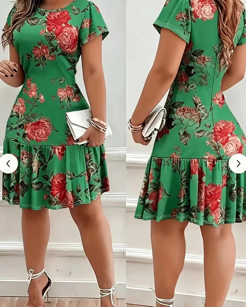 Women's Casual Printed Stretch Dress - Stylish Summer Everyday Wear