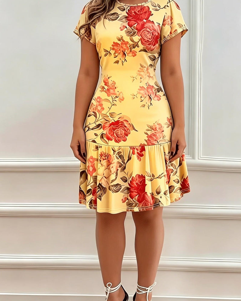 Women's Casual Printed Stretch Dress - Stylish Summer Everyday Wear