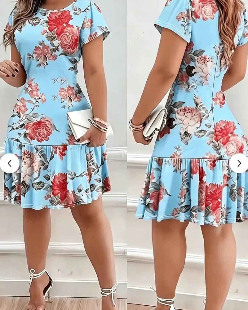 Women's Casual Printed Stretch Dress - Stylish Summer Everyday Wear