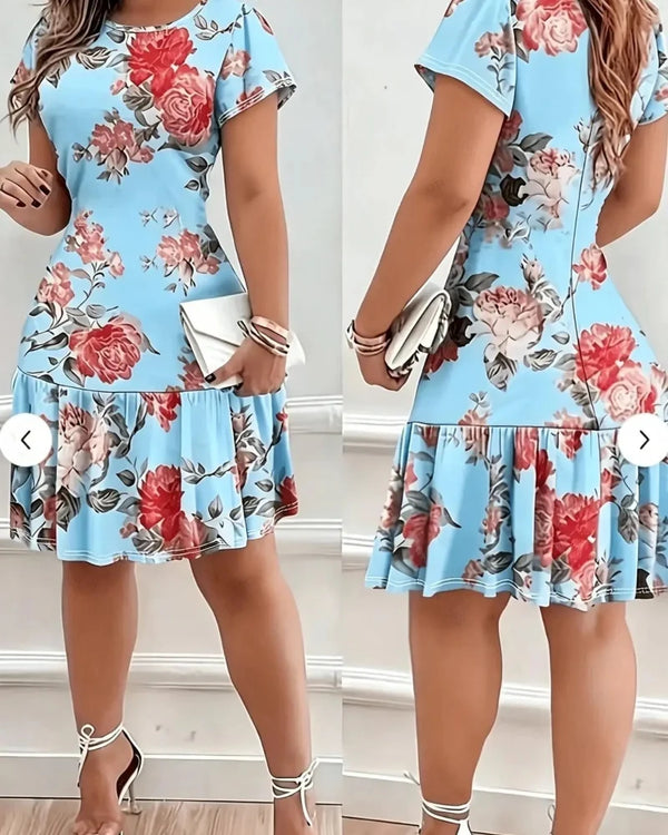 Women's Casual Printed Stretch Dress - Stylish Summer Everyday Wear