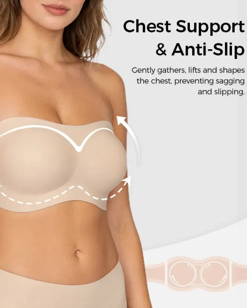 Strapless Jelly Wireless Padded Bra - Non-Slip, Seamless Comfort