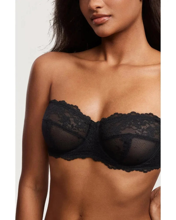 Elegant Lace Strapless Sheer Plus-Size Convertible Underwire Bra