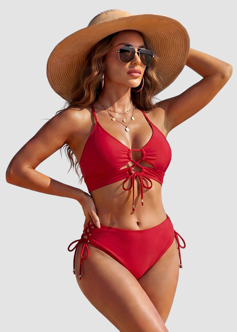Women's Cutout String Bikini Set - Trendy Two-Piece Swimsuit Bathing Suit