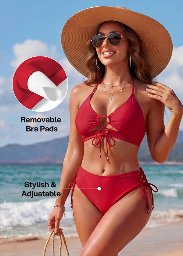 Women's Cutout String Bikini Set - Trendy Two-Piece Swimsuit Bathing Suit