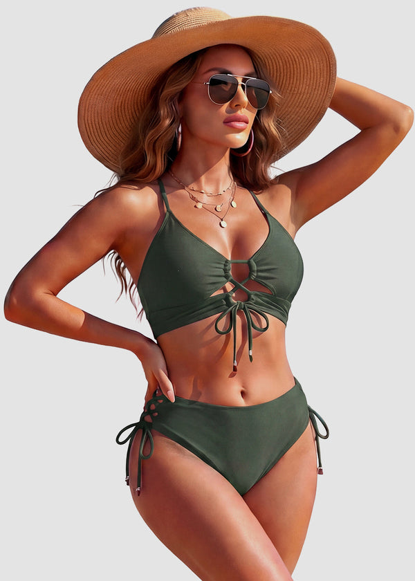 Women's Cutout String Bikini Set - Trendy Two-Piece Swimsuit Bathing Suit