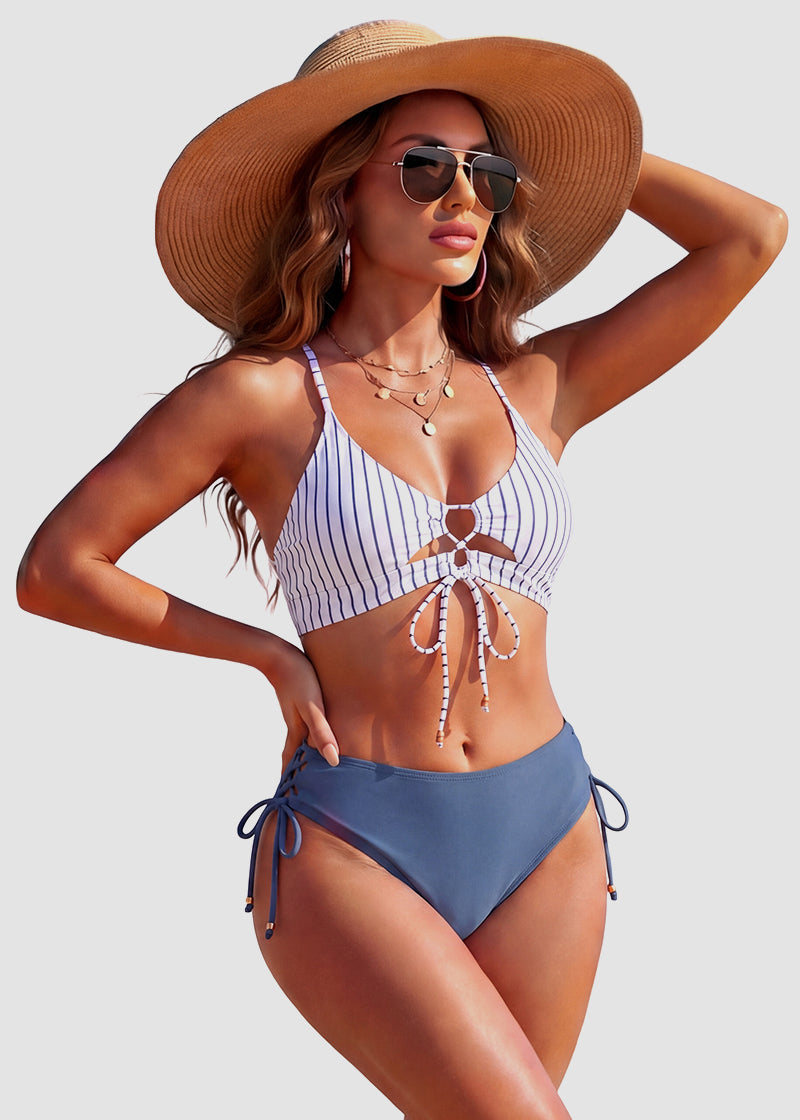 Women's Cutout String Bikini Set - Trendy Two-Piece Swimsuit Bathing Suit