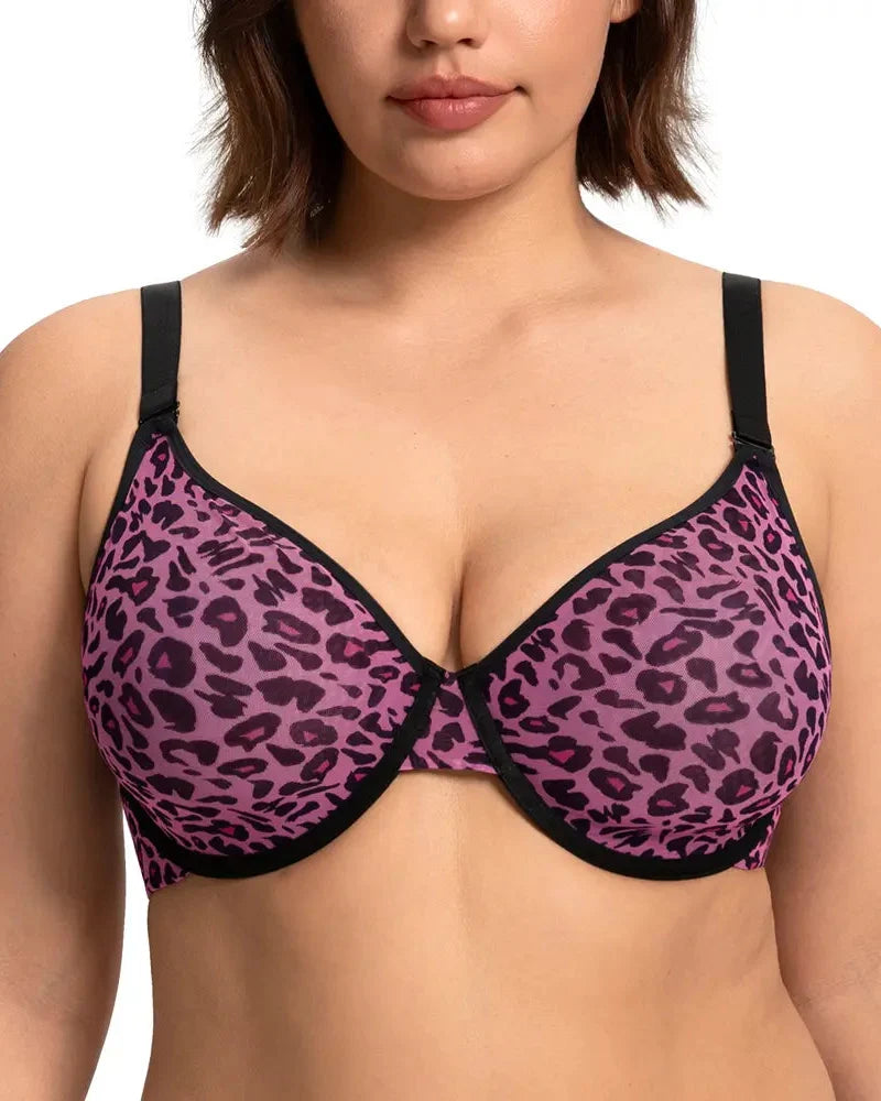 Air Light Plus-Size Mesh Underwire Minimizer Bra for Everyday Comfort and a Smoother Silhouette