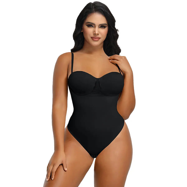 Seamless Lace-Up Bodysuit for a Sleek, Curved Silhouette