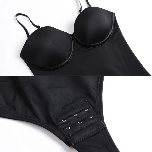 Seamless Lace-Up Bodysuit for a Sleek, Curved Silhouette