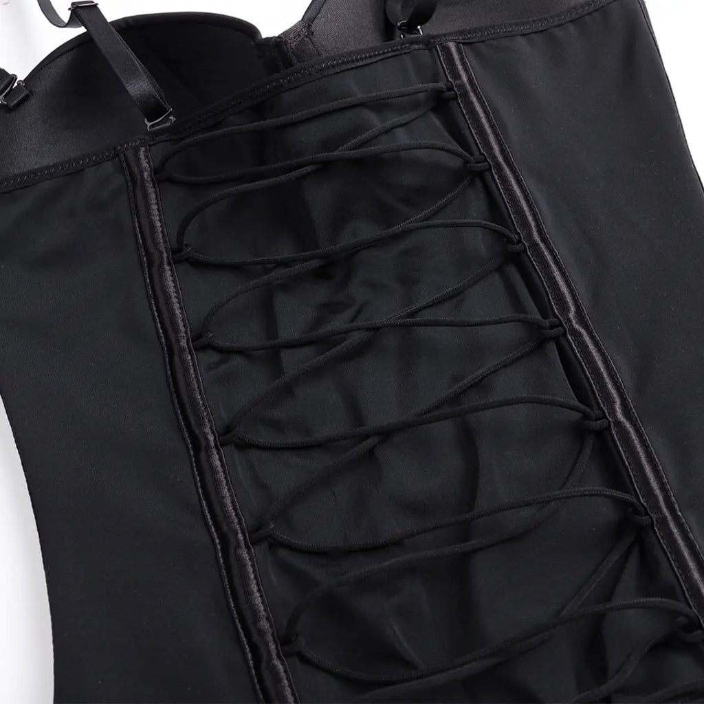 Seamless Lace-Up Bodysuit for a Sleek, Curved Silhouette