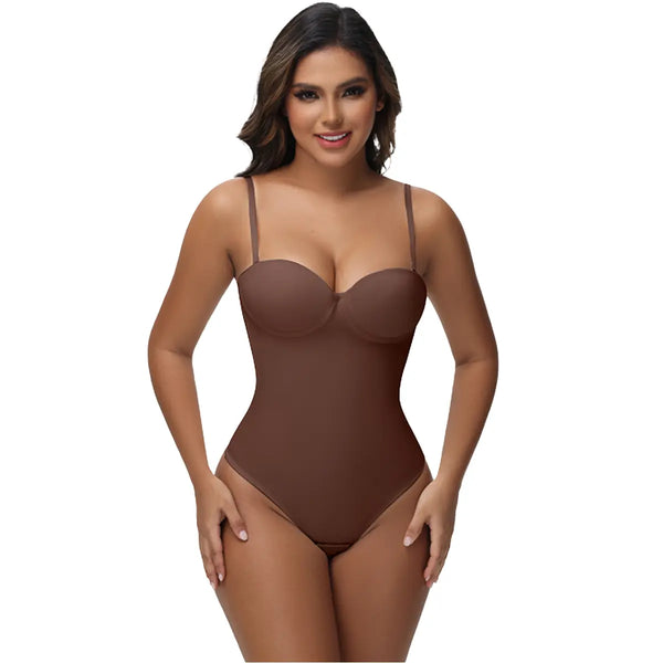 Seamless Lace-Up Bodysuit for a Sleek, Curved Silhouette