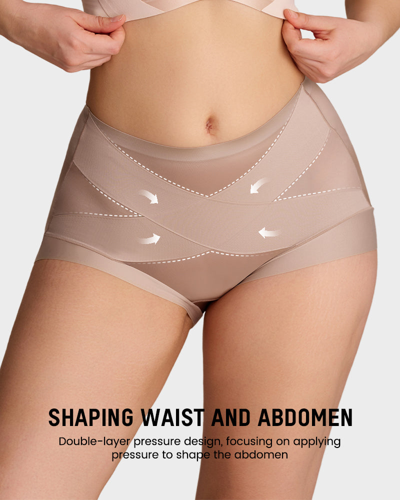 Smoothing High-Waist Shaping Panties with Cross-Panel Support (6-Pack)