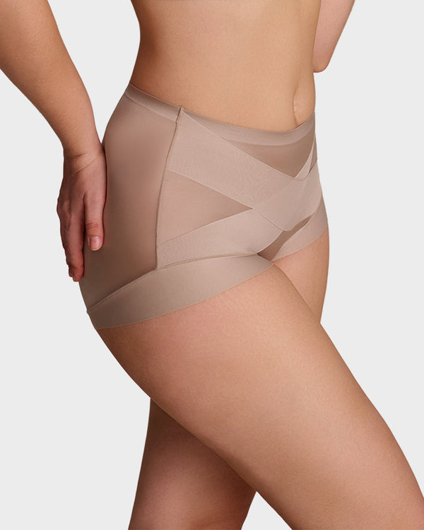 Smoothing High-Waist Shaping Panties with Cross-Panel Support (6-Pack)