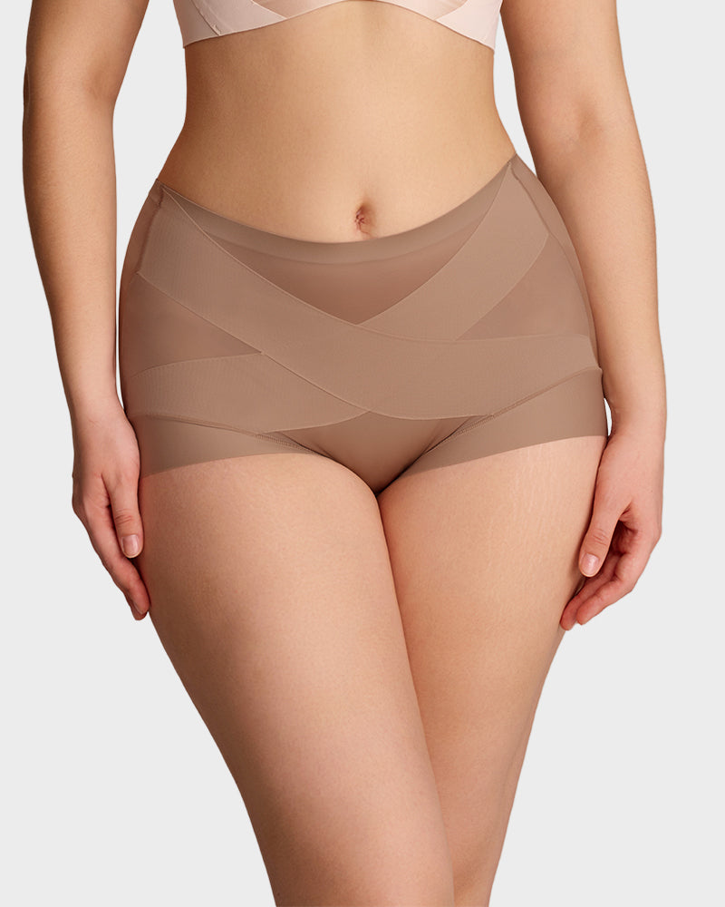 Smoothing High-Waist Shaping Panties with Cross-Panel Support (6-Pack)