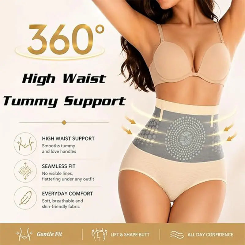 Flattering High-Waist Shaping Yoga Panties with Tummy Control