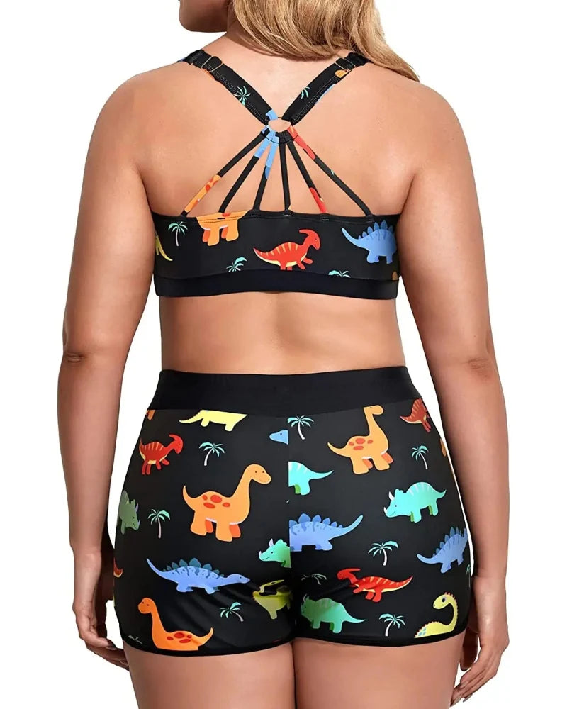 Flattering 3-Piece Tummy-Control Tankini Swimwear Set