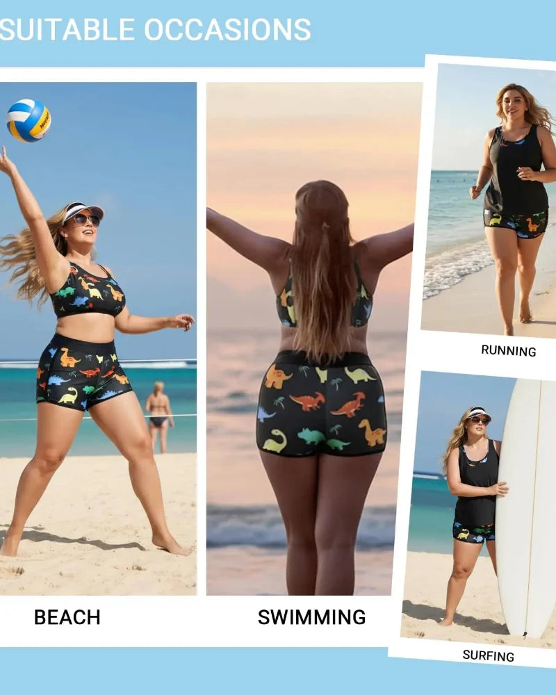 Flattering 3-Piece Tummy-Control Tankini Swimwear Set