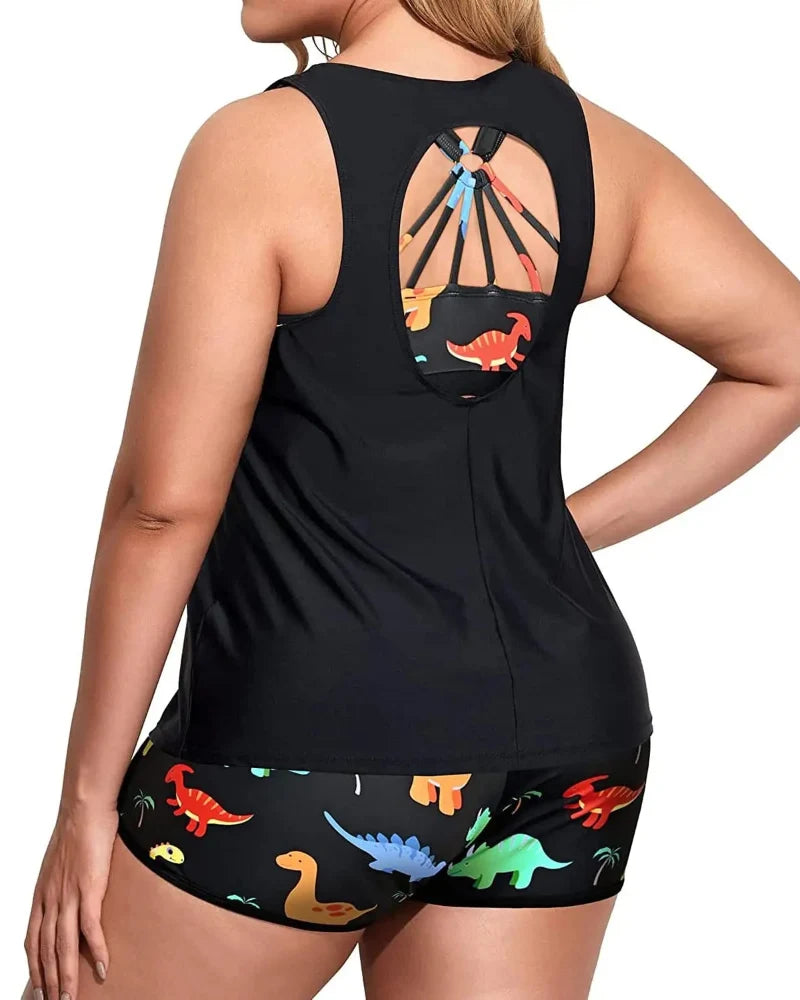 Flattering 3-Piece Tummy-Control Tankini Swimwear Set