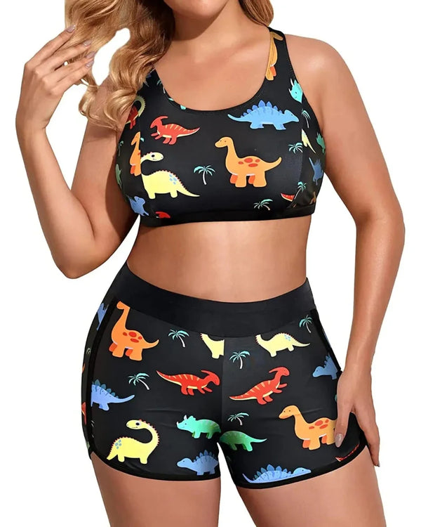 Flattering 3-Piece Tummy-Control Tankini Swimwear Set
