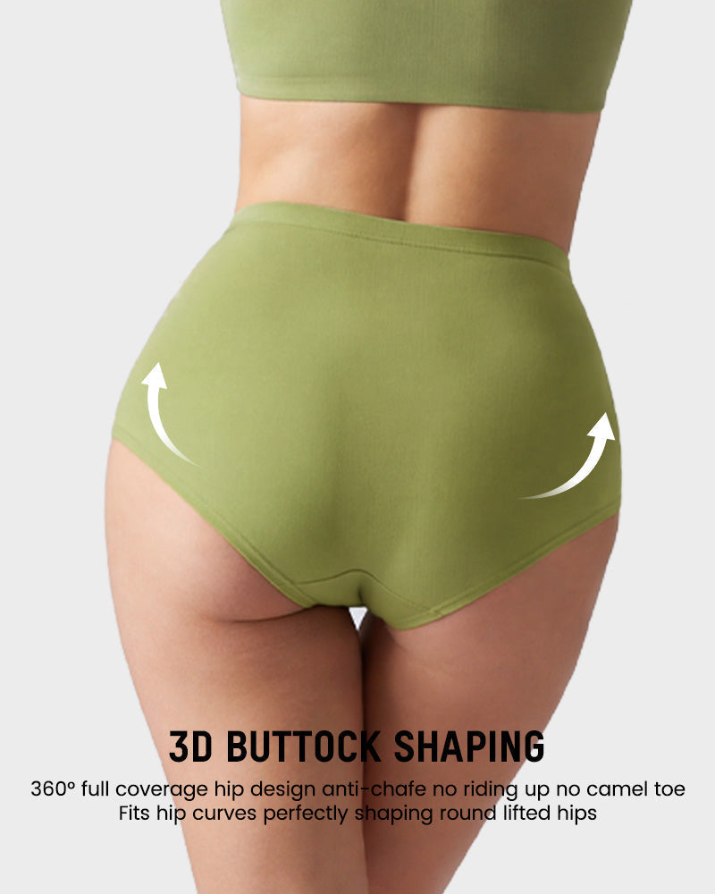 Women's High-Waist Cotton Support Briefs – 4-Pack, All-Day Comfort & Shaping