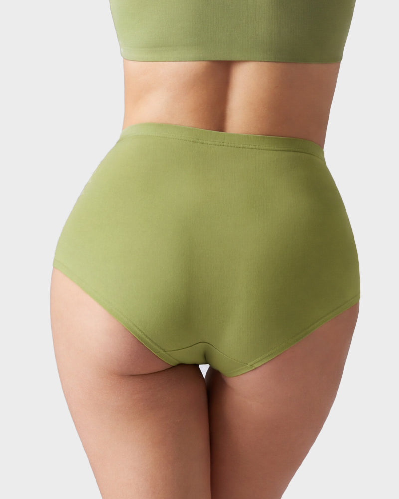 Women's High-Waist Cotton Support Briefs – 4-Pack, All-Day Comfort & Shaping